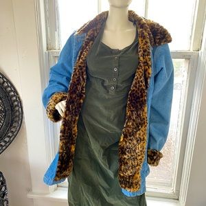 80s Komitor Denim Leopard Jacket